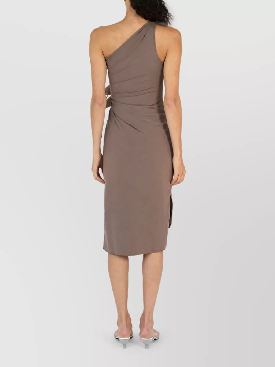 Coperni Floral One-Shoulder Midi Dress