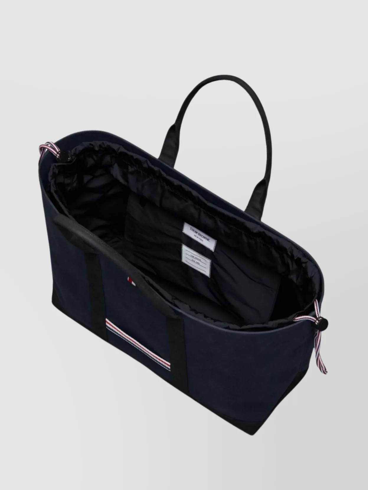 Thom Browne Striped Detail Medium Leather Tote