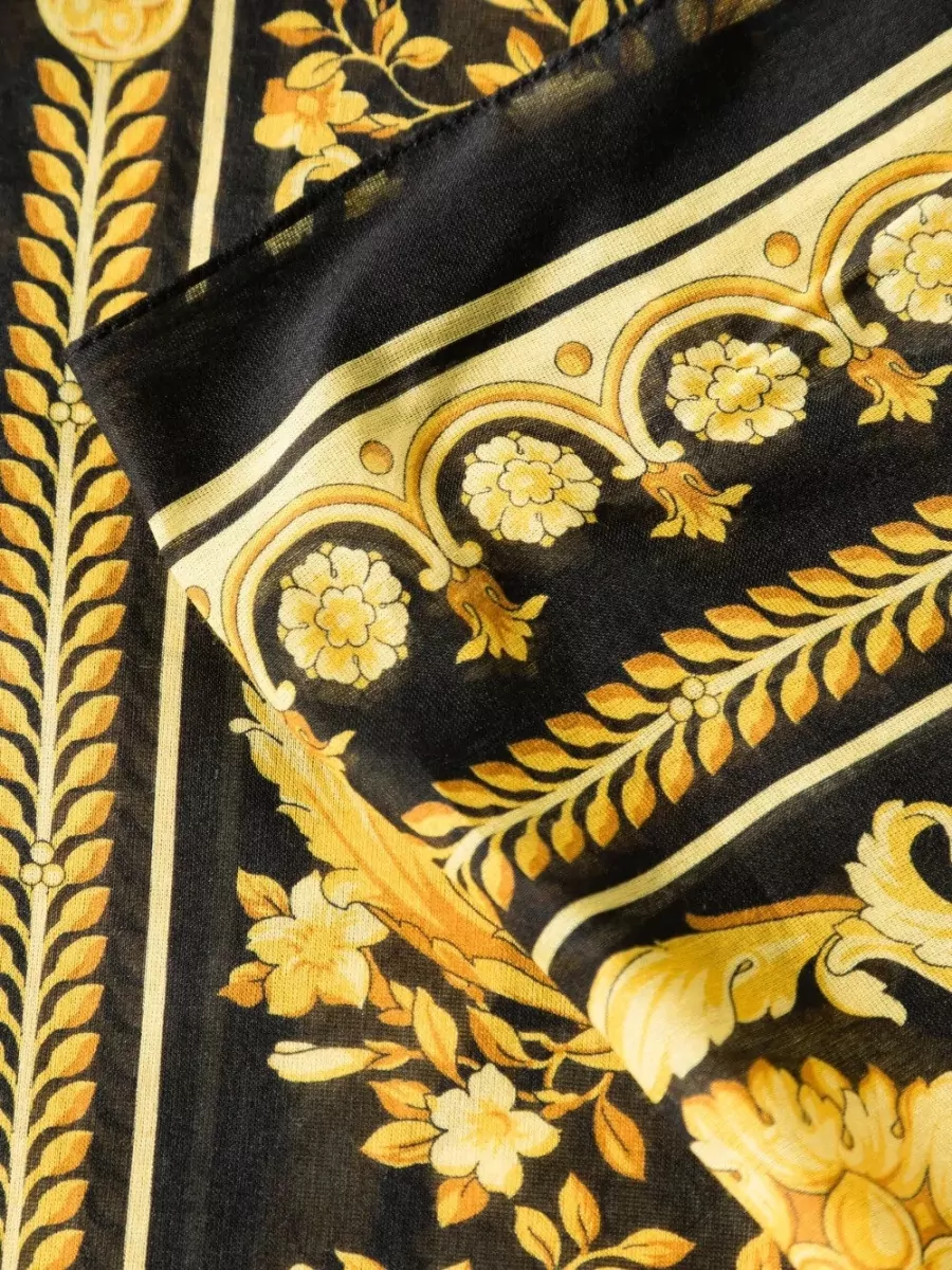 Versace Barocco Floral Wrap Tie Beach Skirt