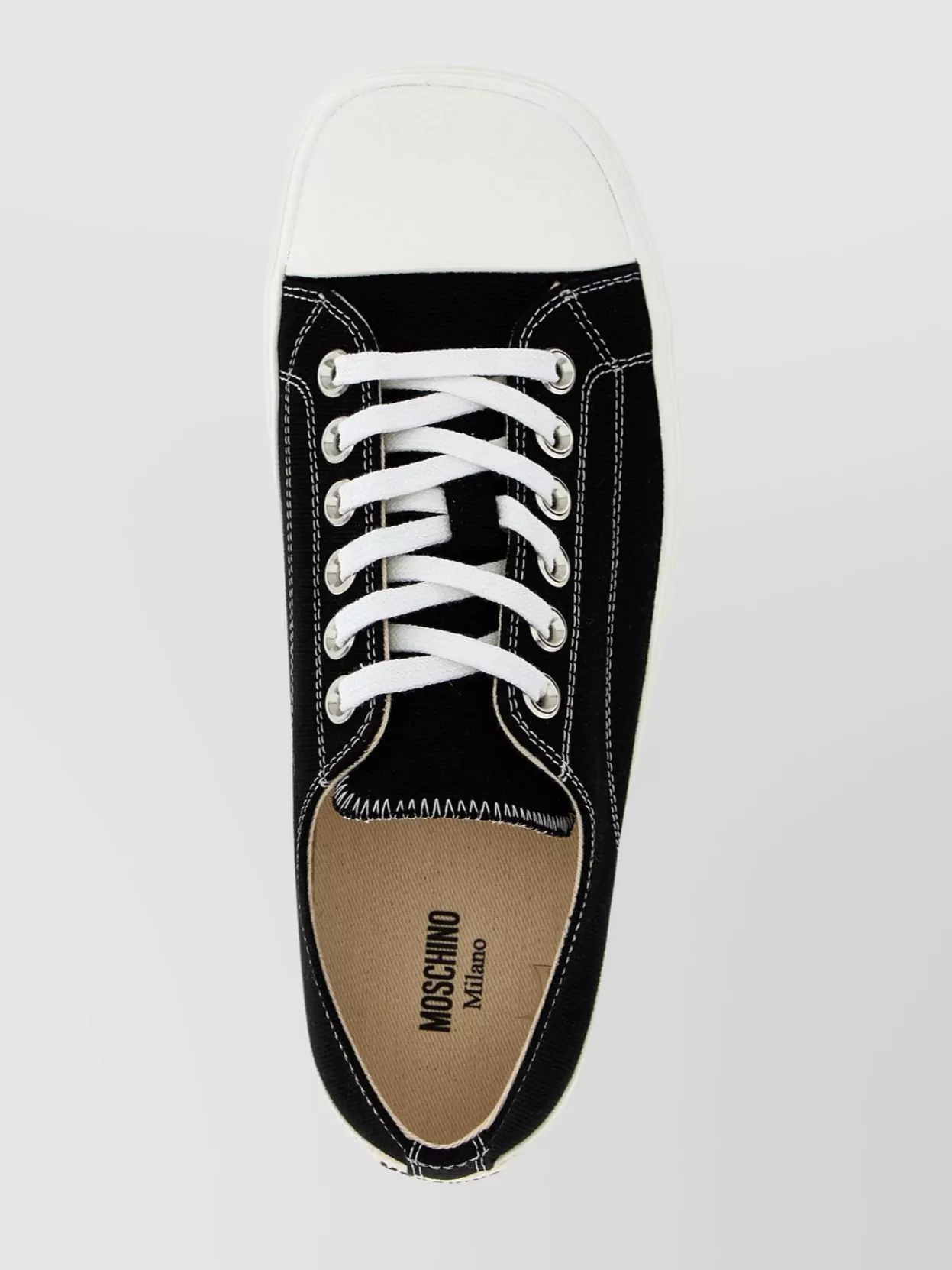 Moschino 'Stitching Contrast Round Toe Rubber Sole Sneakers'