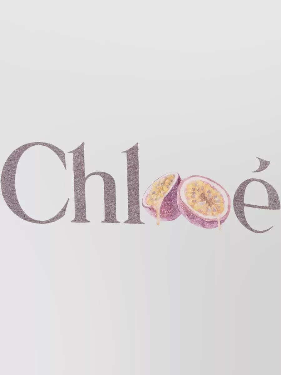 Chloé Cotton Crew Neck Graphic Print T-Shirt