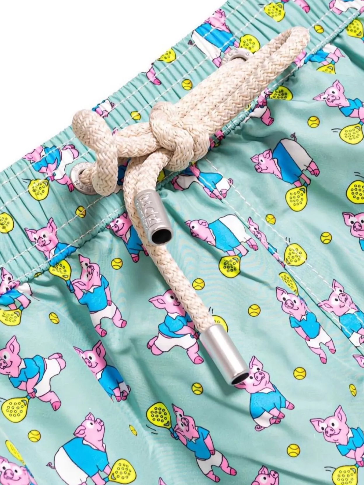 Mc2 Saint Barth Pig-print Drawstring Swim Shorts In Multi