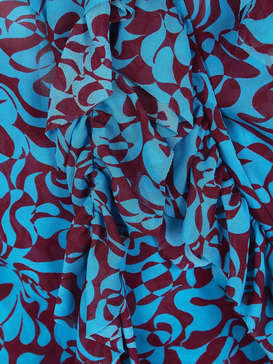 Dries Van Noten Clematis Blouse Abstract Ruffles Sleeveless Top