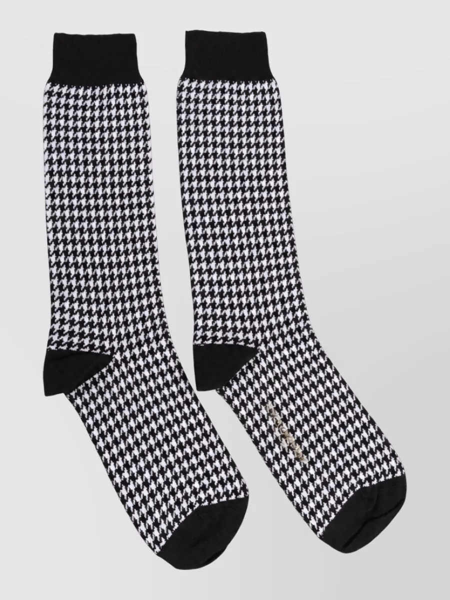 Dolce&Gabbana Houndstooth Mid Calf Socks