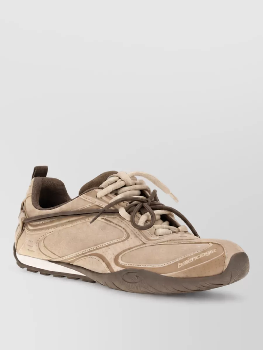 Balenciaga suede leather lace-up sneakers