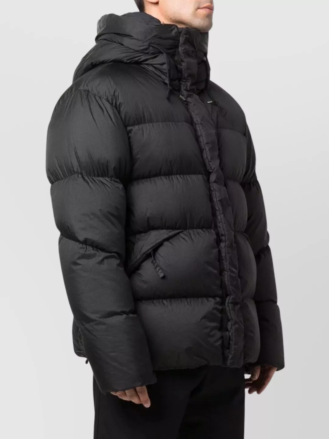 Ten C Hooded Quilted Down Jacket And Pockets