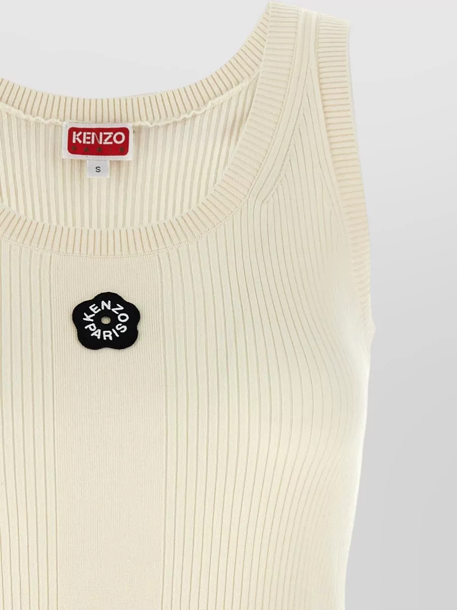 Kenzo Ribbed Slim-Fit Sleeveless Knit Top