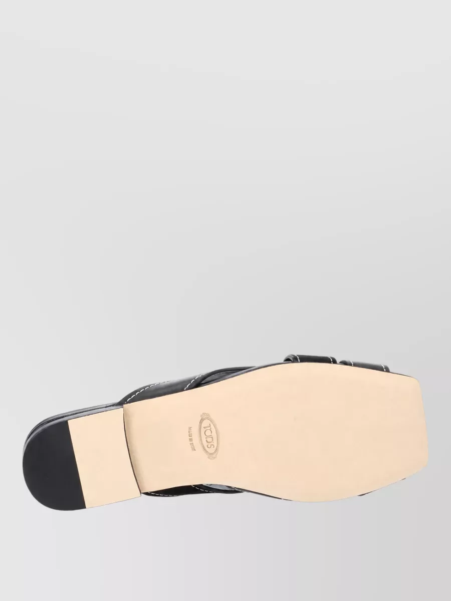 Tod's Mules Sandal Cross Strap Open Toe Design