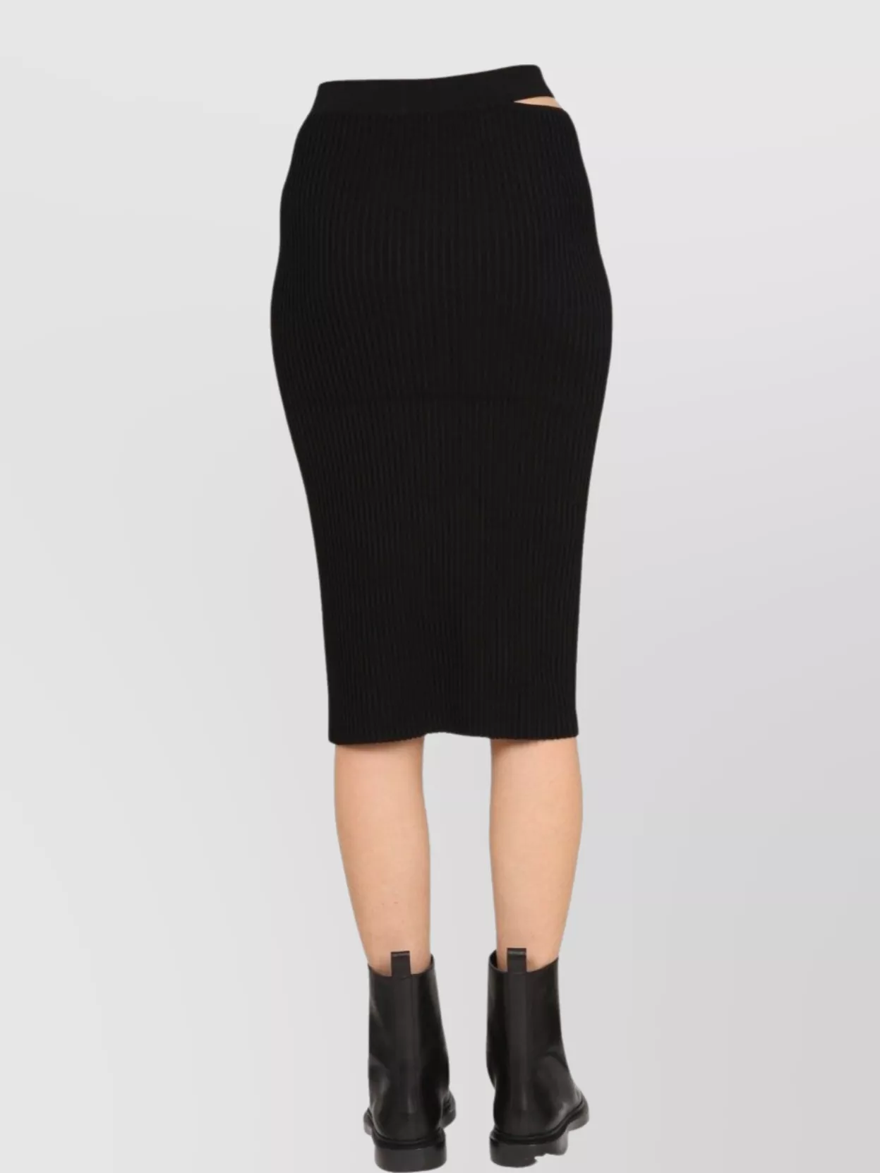 Shop Helmut Lang One-shoulder Ribbed Knit Midi Skirt