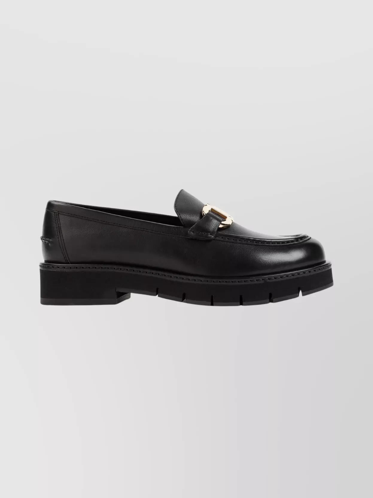 Ferragamo Chunky Sole Loafers Gold Hardware