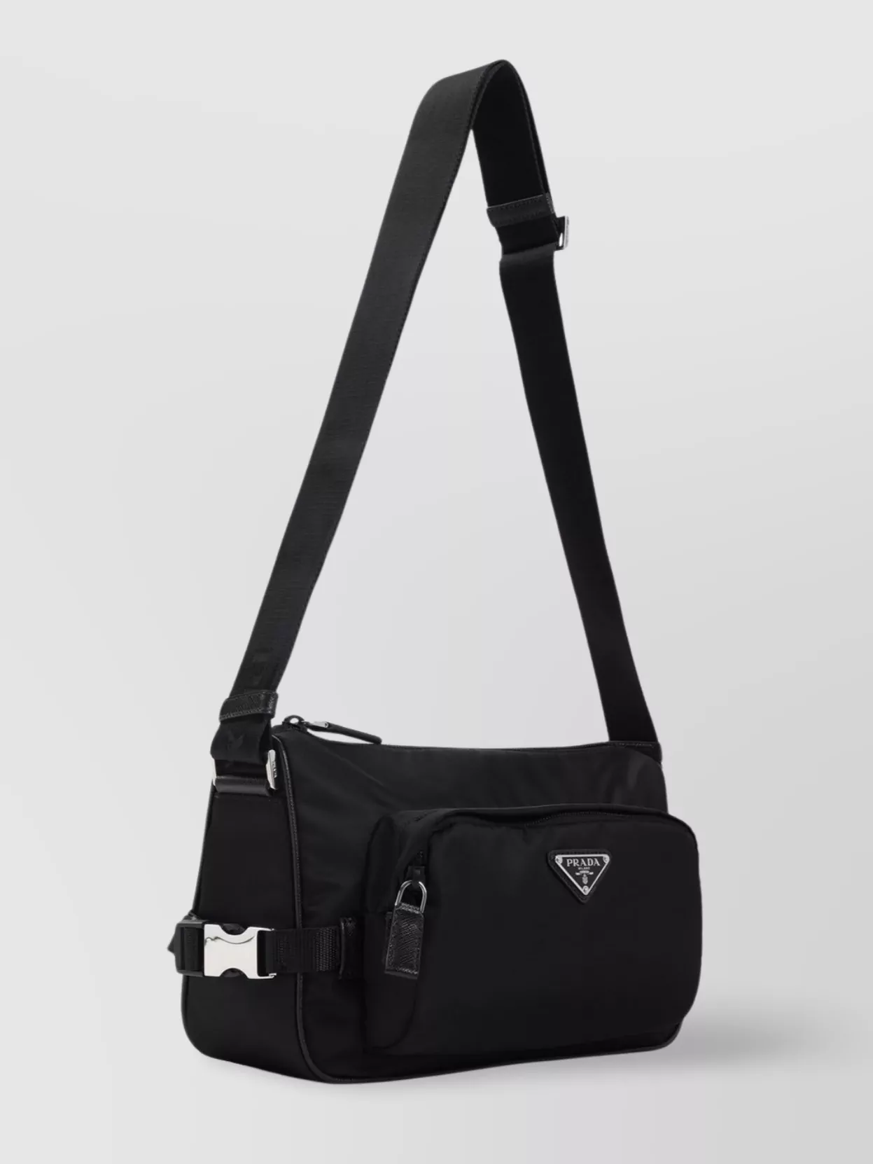 Prada Nylon And Leather Shoulder Bag