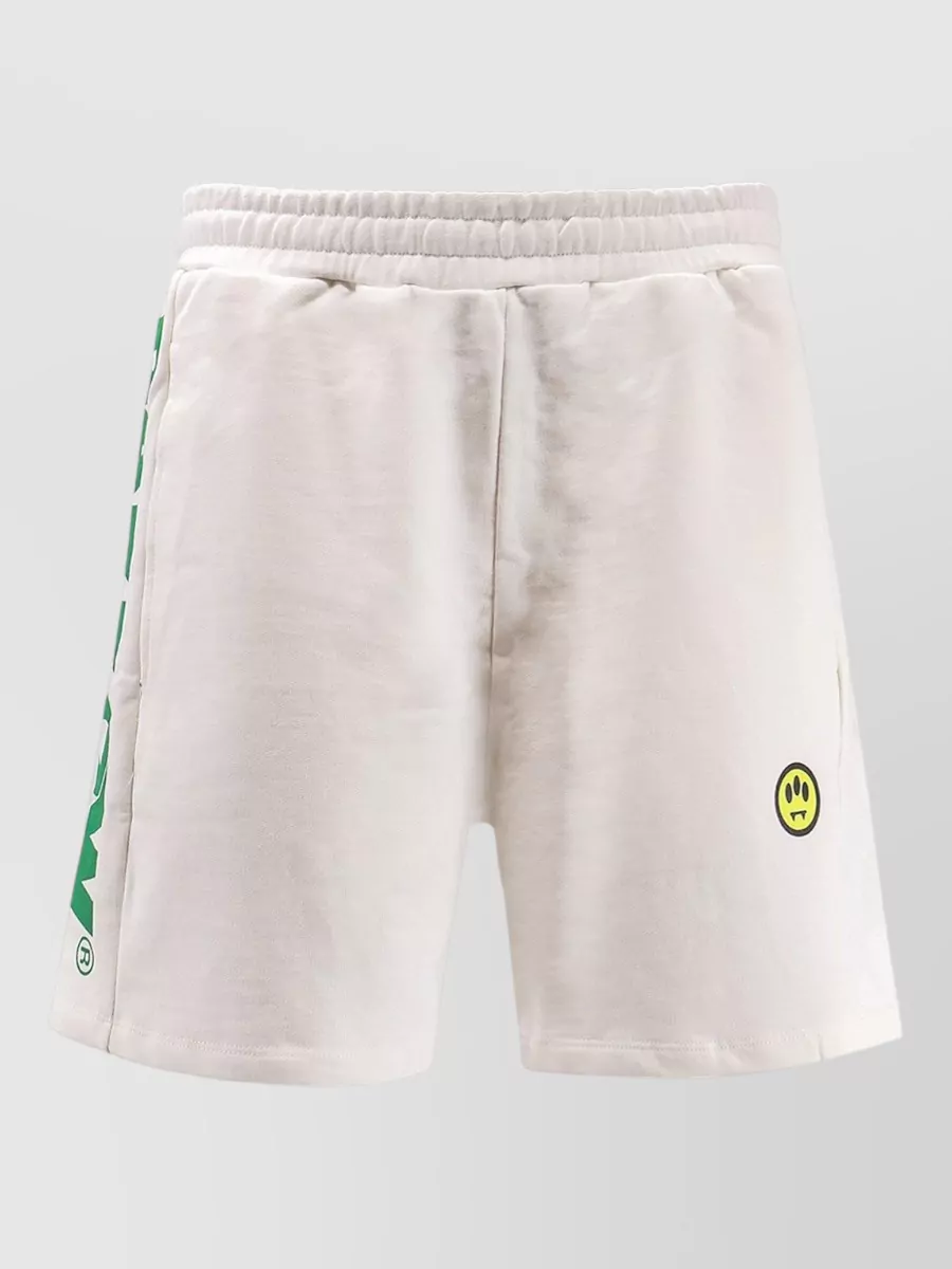 Barrow Cotton Logo Print Chino Shorts