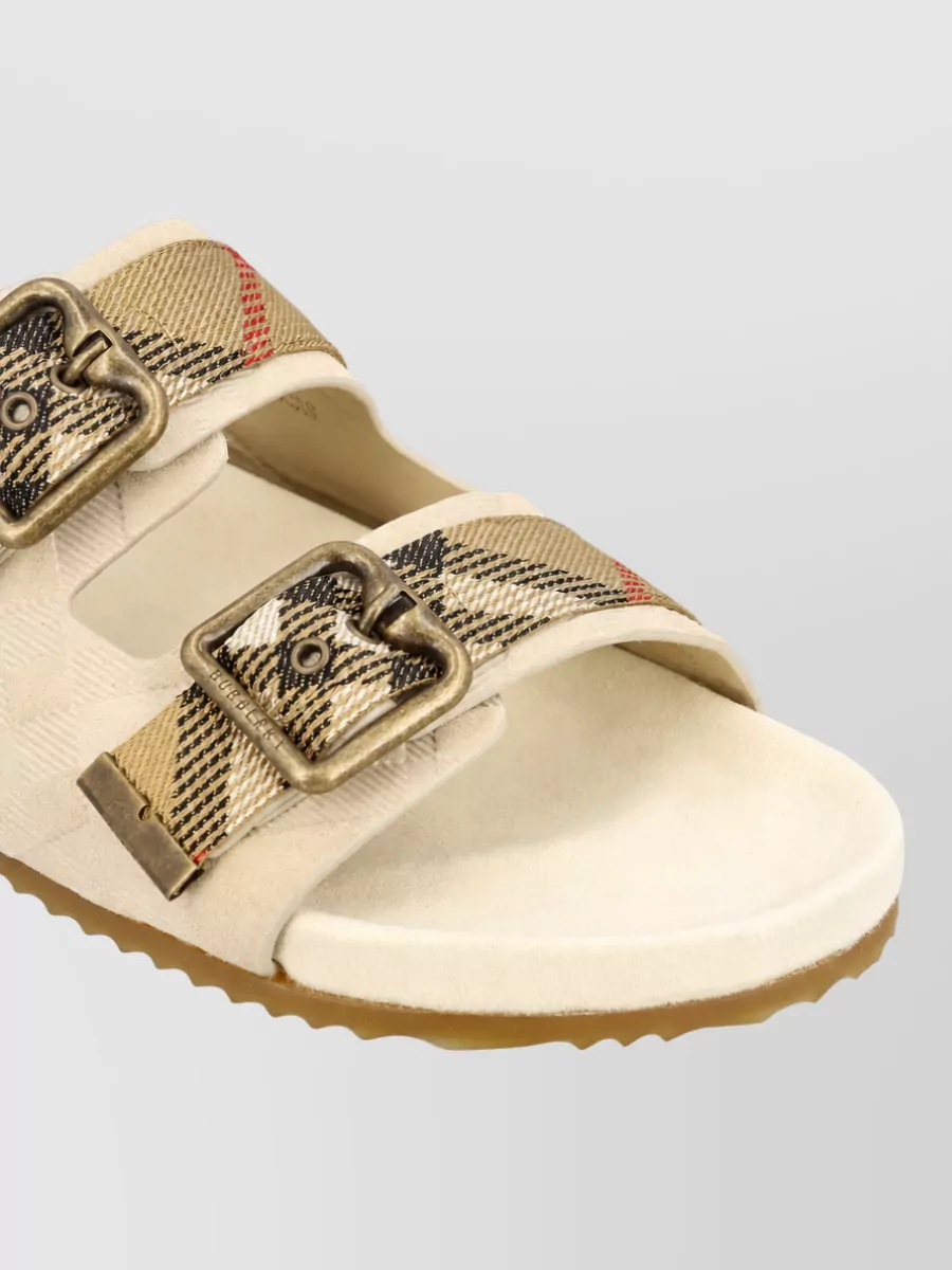 Burberry Leather Check Sandals