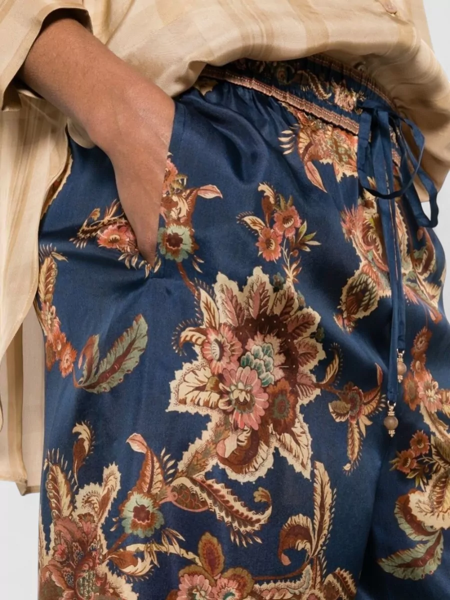 Zimmermann Silk Printed Mid-Rise Wide-Leg Trousers