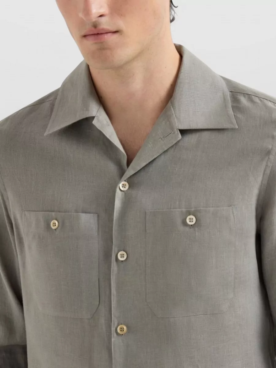 Brunello Cucinelli Linen Easy-Fit Shirt