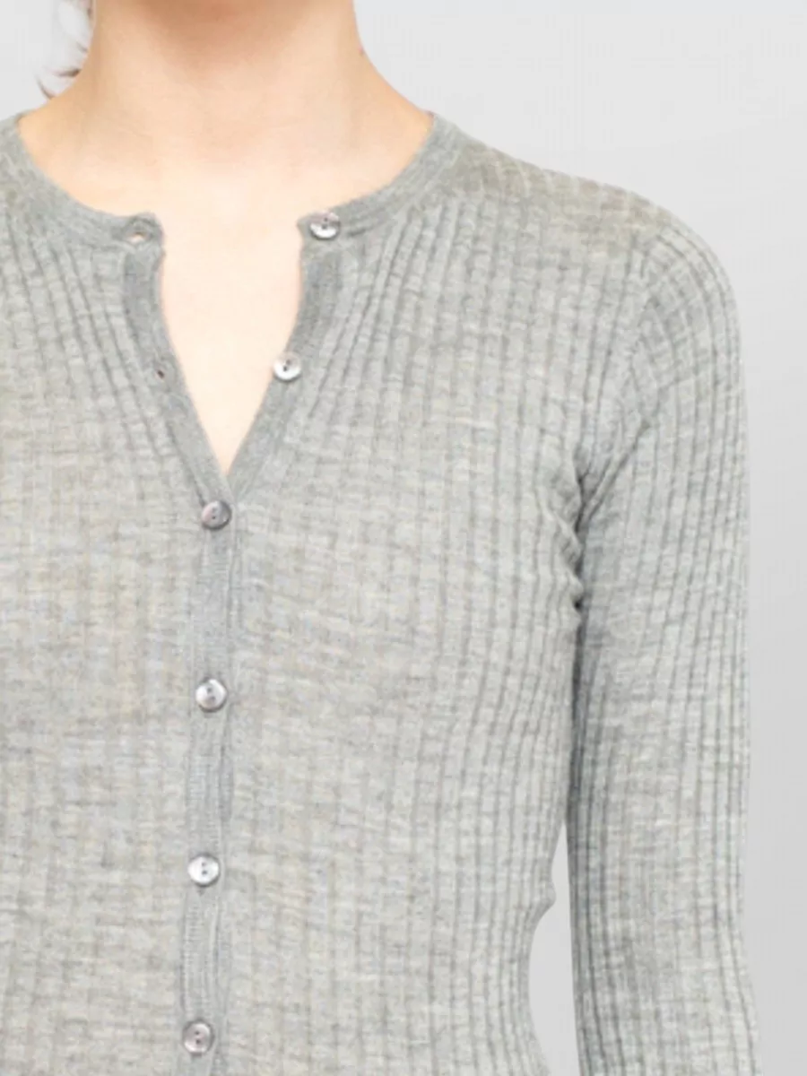 La Rose Cashmere Ribbed Cardigan