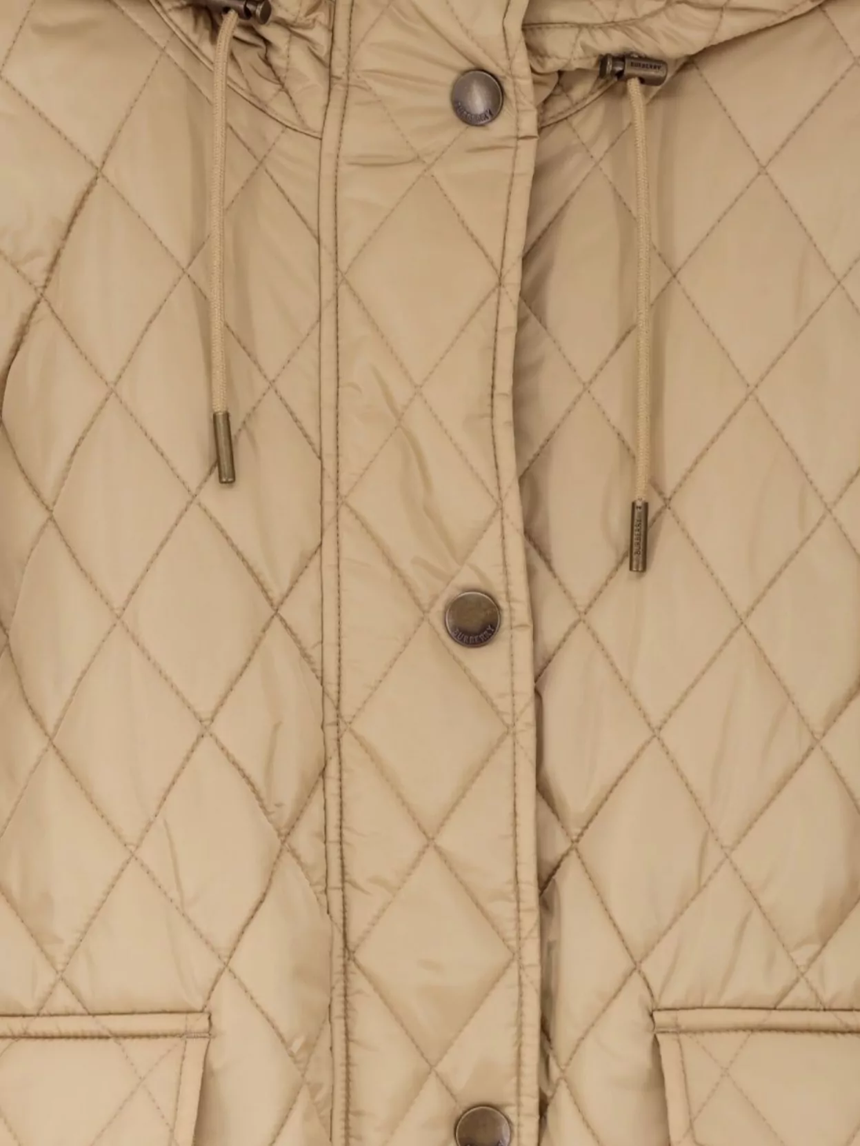 Burberry Quilted Hooded Nylon Jacket Featuring Pockets