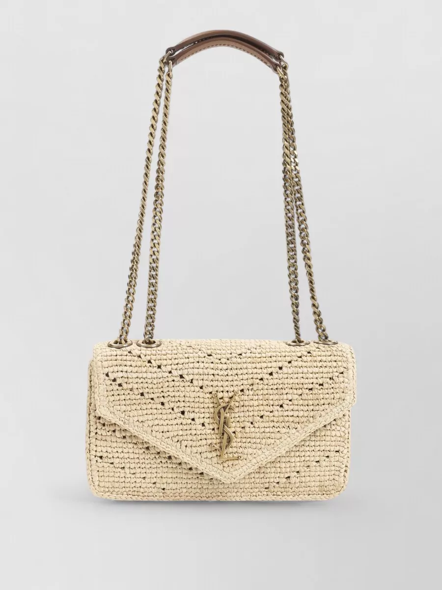 Saint Laurent loulou small raffia cross-body bag