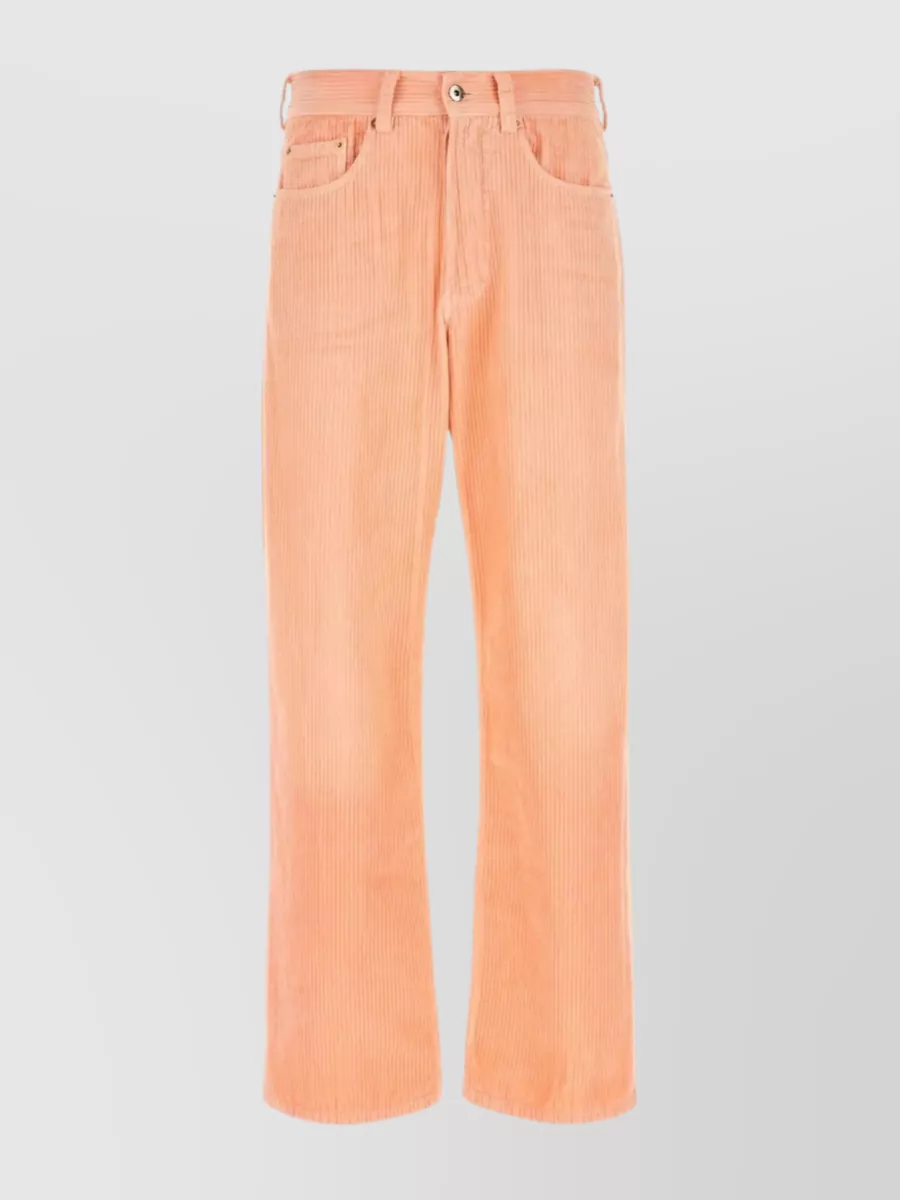 Shop Magliano Wide-leg Corduroy Trousers With Belt Loops And Five Pockets In Pink