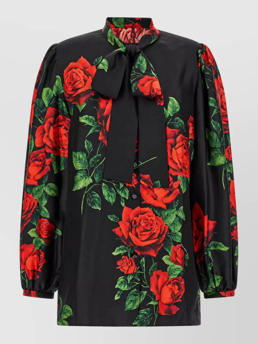 Dolce&Gabbana silk floral-print long-sleeve blouse