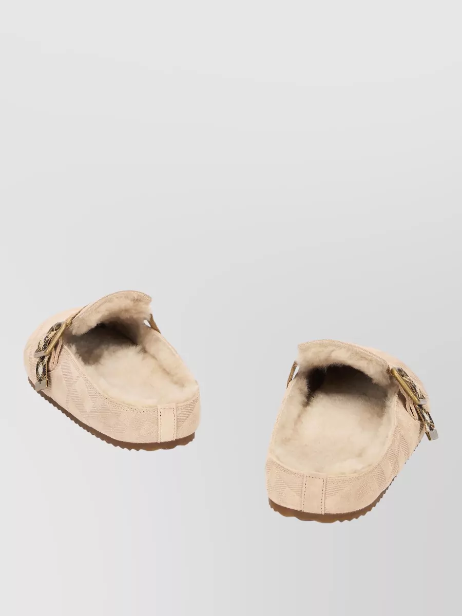 Burberry Suede Shearling Mules