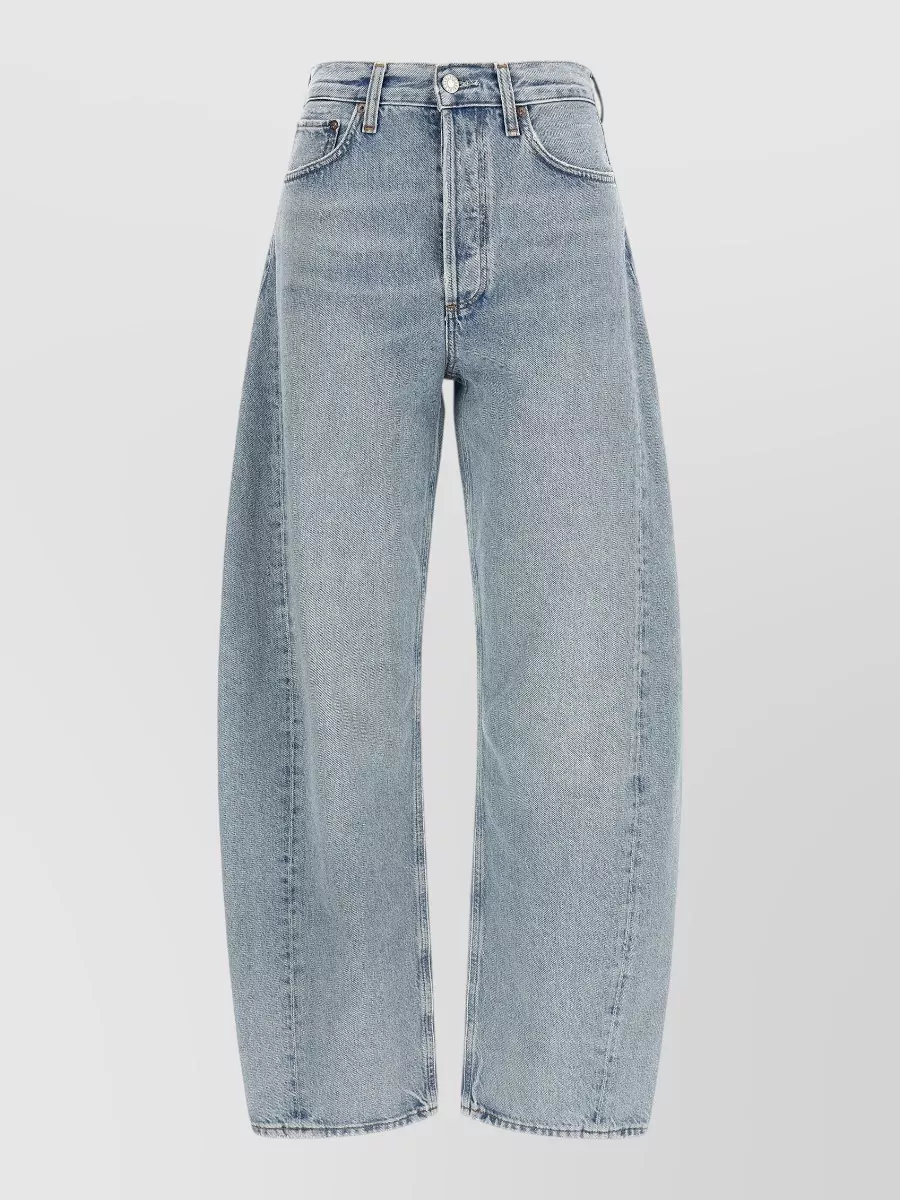 Agolde denim high-rise curved-leg jeans