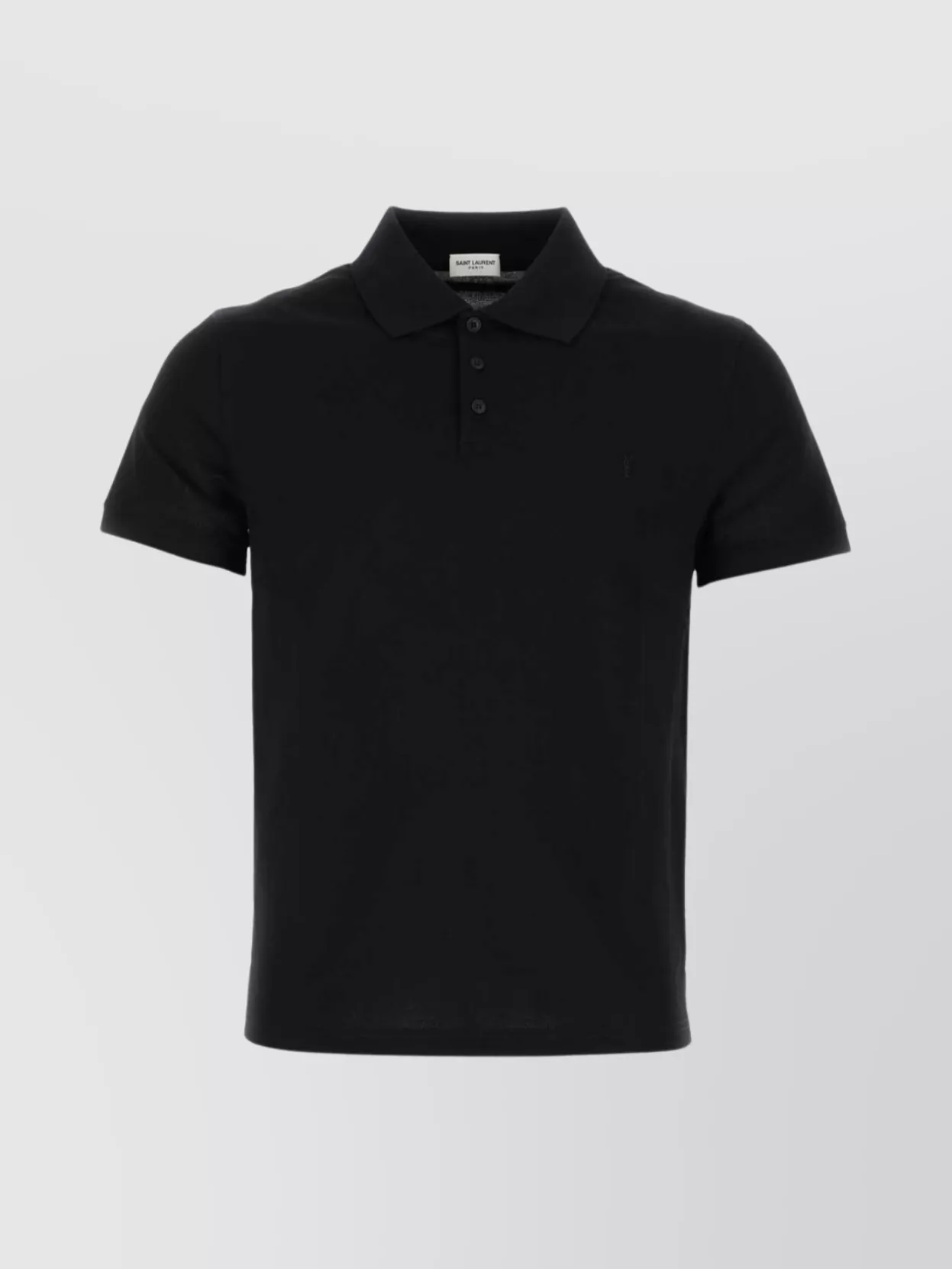 Shop Saint Laurent Ribbed Collar Polo Shirt