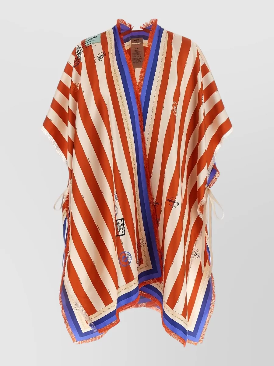 Fendi Silk Printed Poncho