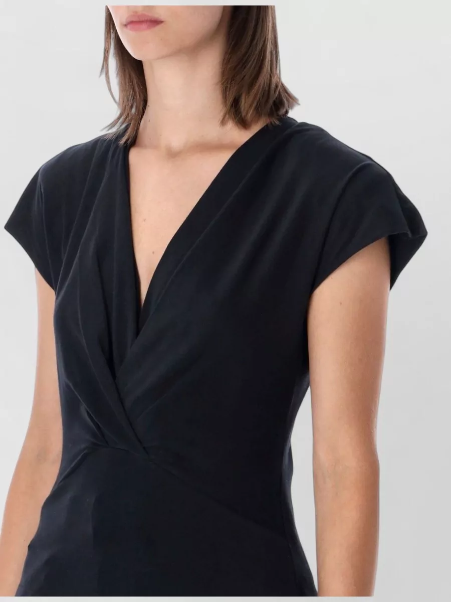Isabel Marant Etoile Cotton Slim-Fit Draped V-Neck Short-Sleeve Top