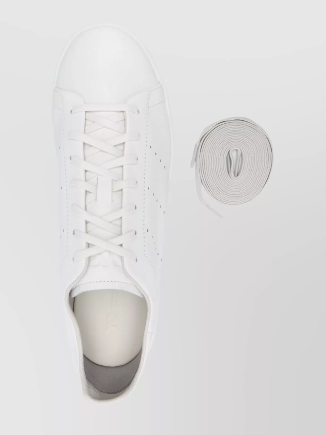 Y-3 White Leather Sneakers With Rounded Toe And Lace-up Closure
