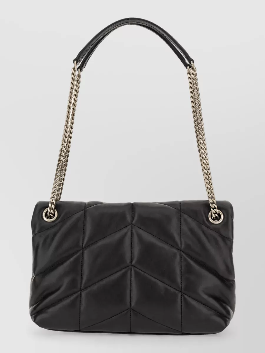 Saint Laurent Loulou Puffer Small Leather Clutch Bag