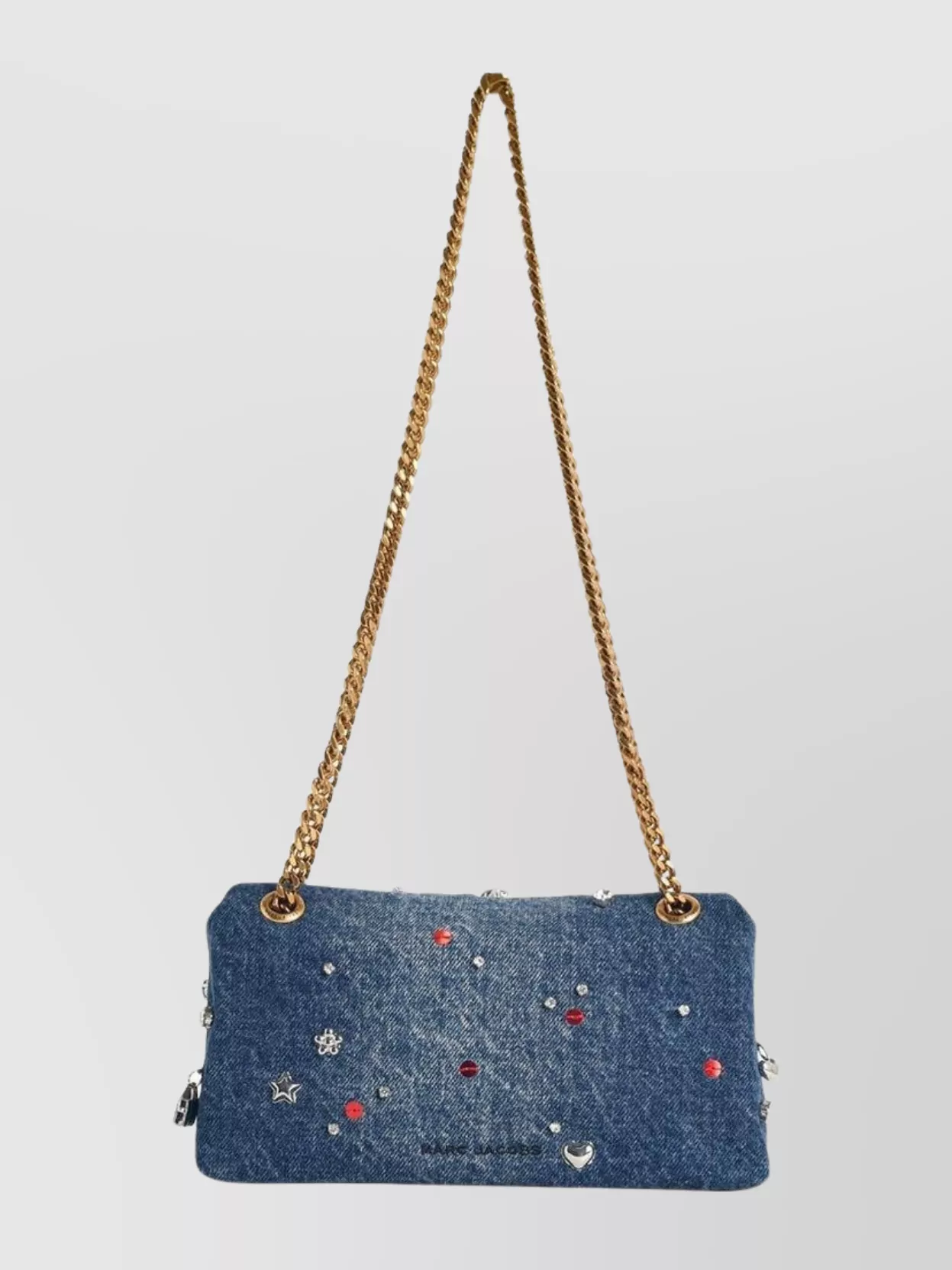 Marc Jacobs Mini Double Chain Shoulder Bag In Blue