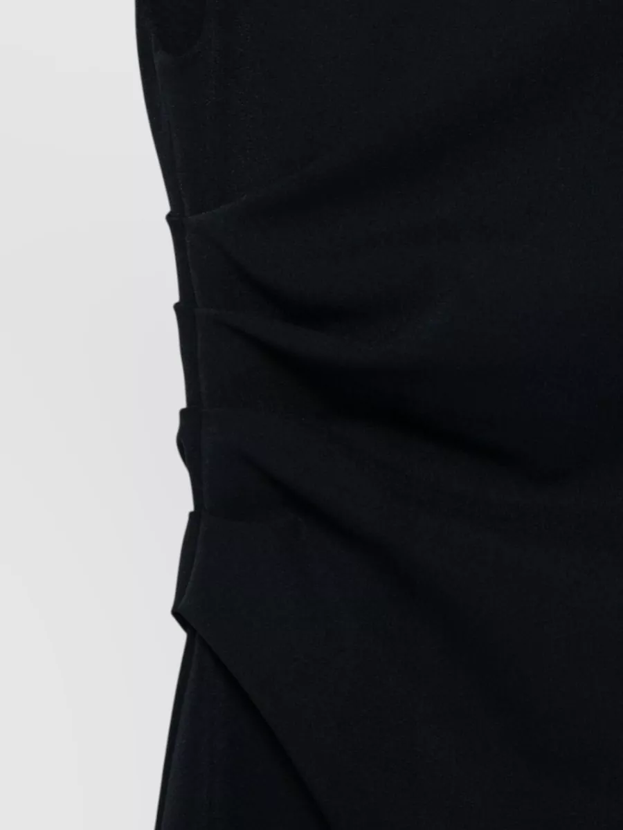 Parosh Draped Boat Neck Short Sleeve Midi Dress