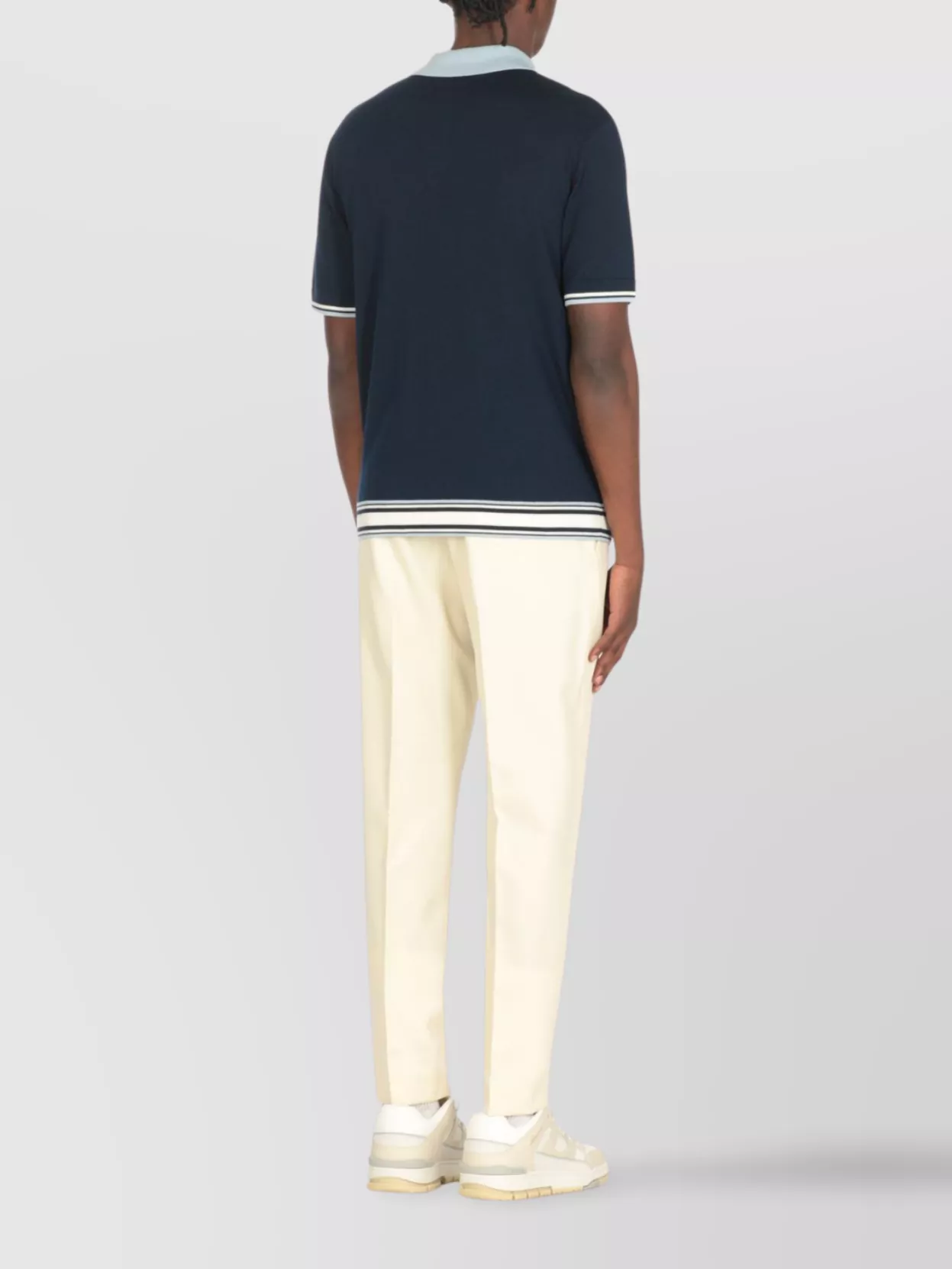 Casablanca Wool Polo Shirt With Contrasting Collar And Ribbed Trims