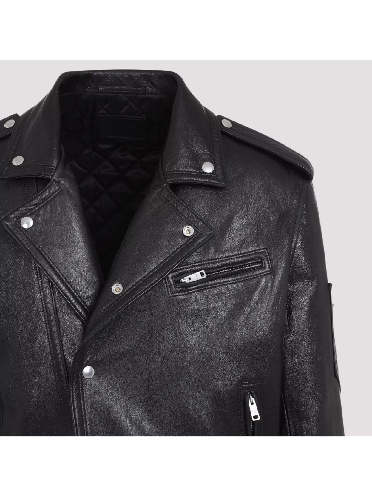 Prada Leather Biker Jacket In Black