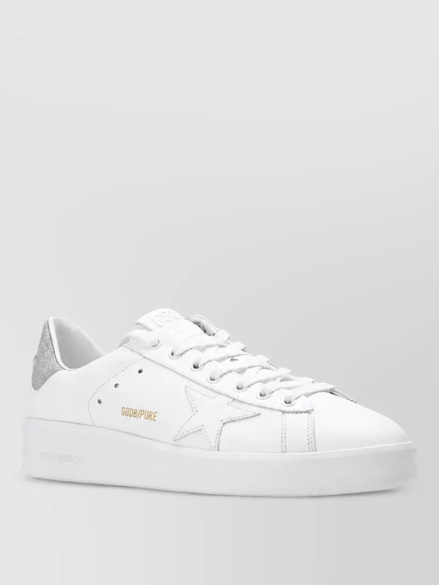 Golden Goose leather glitter heel sneakers