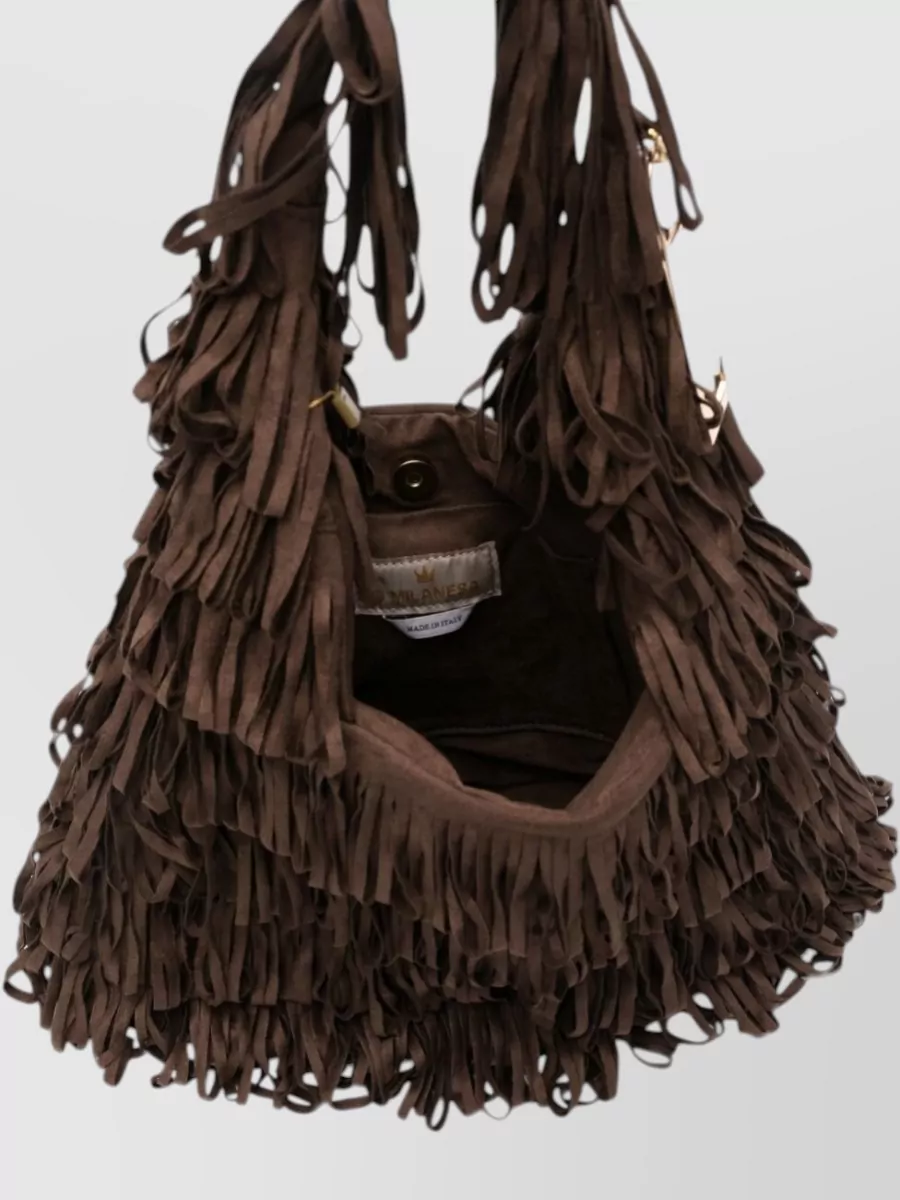 La Milanesa Tiered Fringe Medium Tote Bag