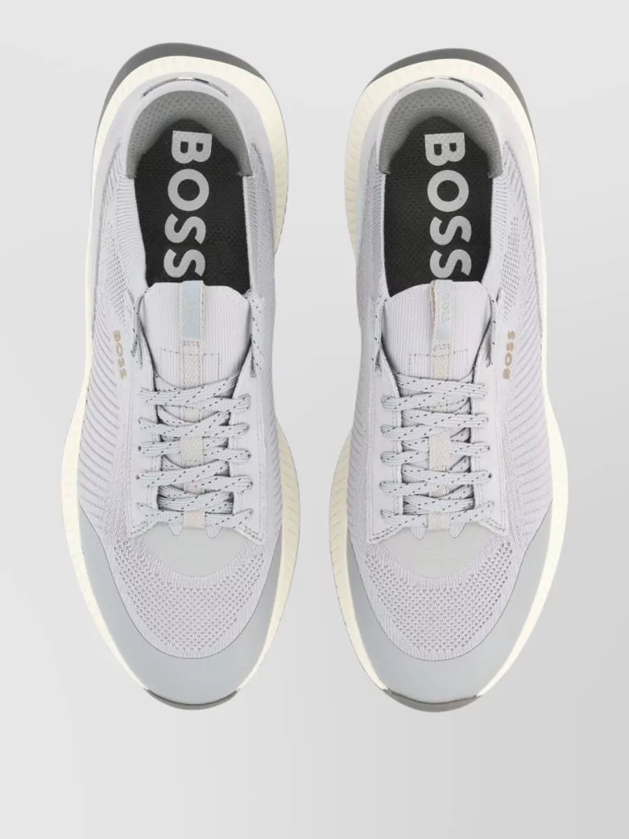 Boss Modern Round Toe Sneakers With Contrast Sole