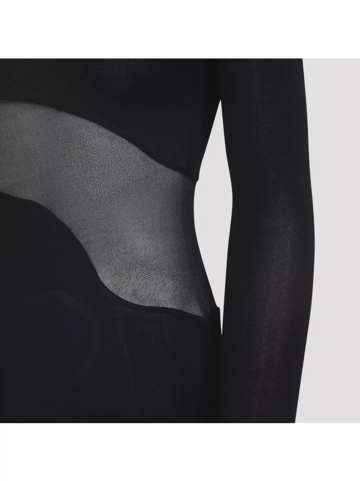 Alaïa Long Sleeve Backless Sheer Panel Dress