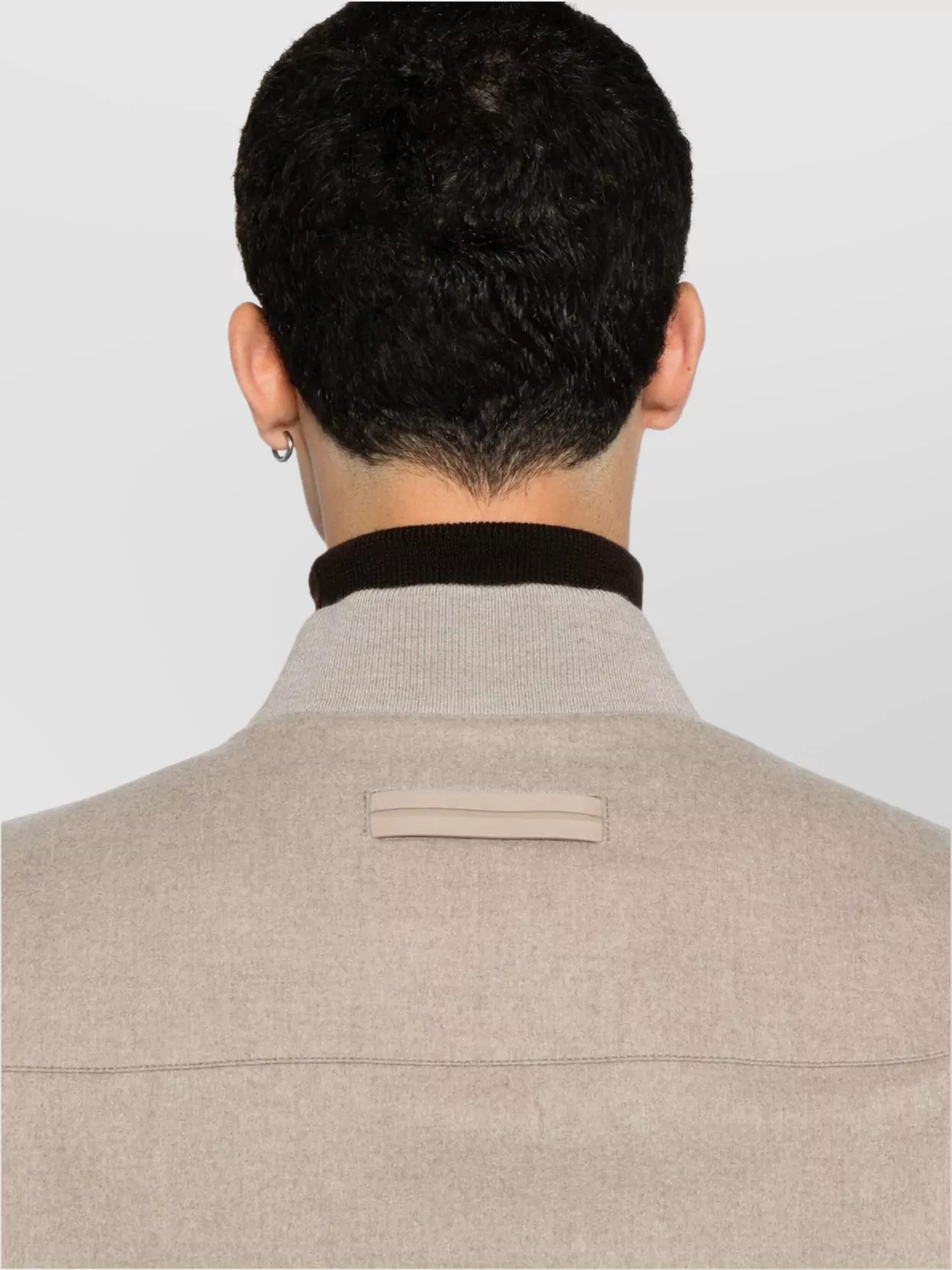 Zegna High Collar Jacket With Ribbed Cuffs And Hem