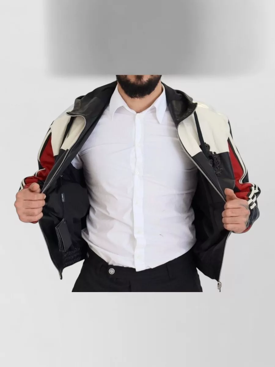 Dolce&Gabbana Leather Hooded Blouson Jacket