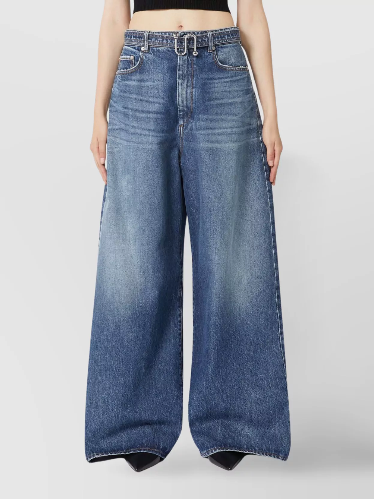 Sportmax Oversize Jeans With Low Crotch And Wide-Leg Design