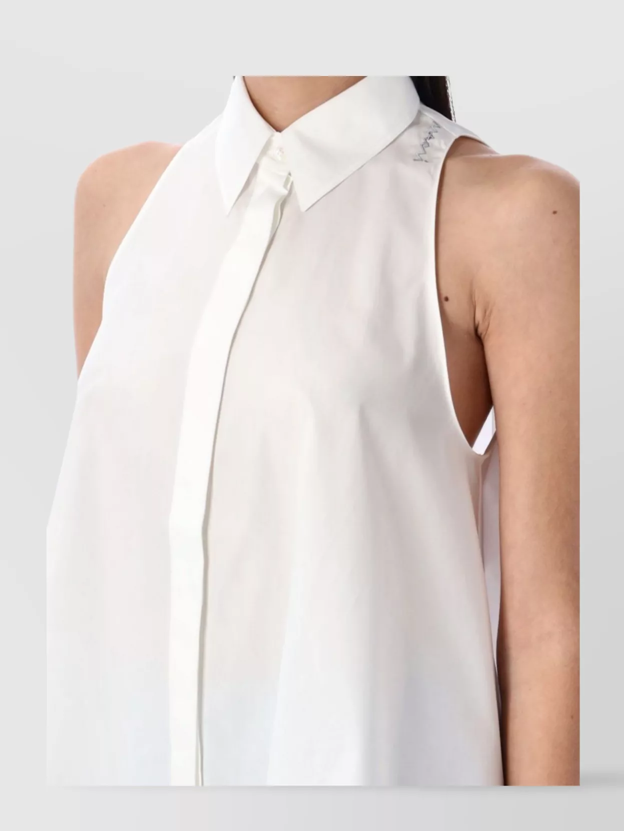 Marni A-Line Cotton Flared Shirt Sleeveless