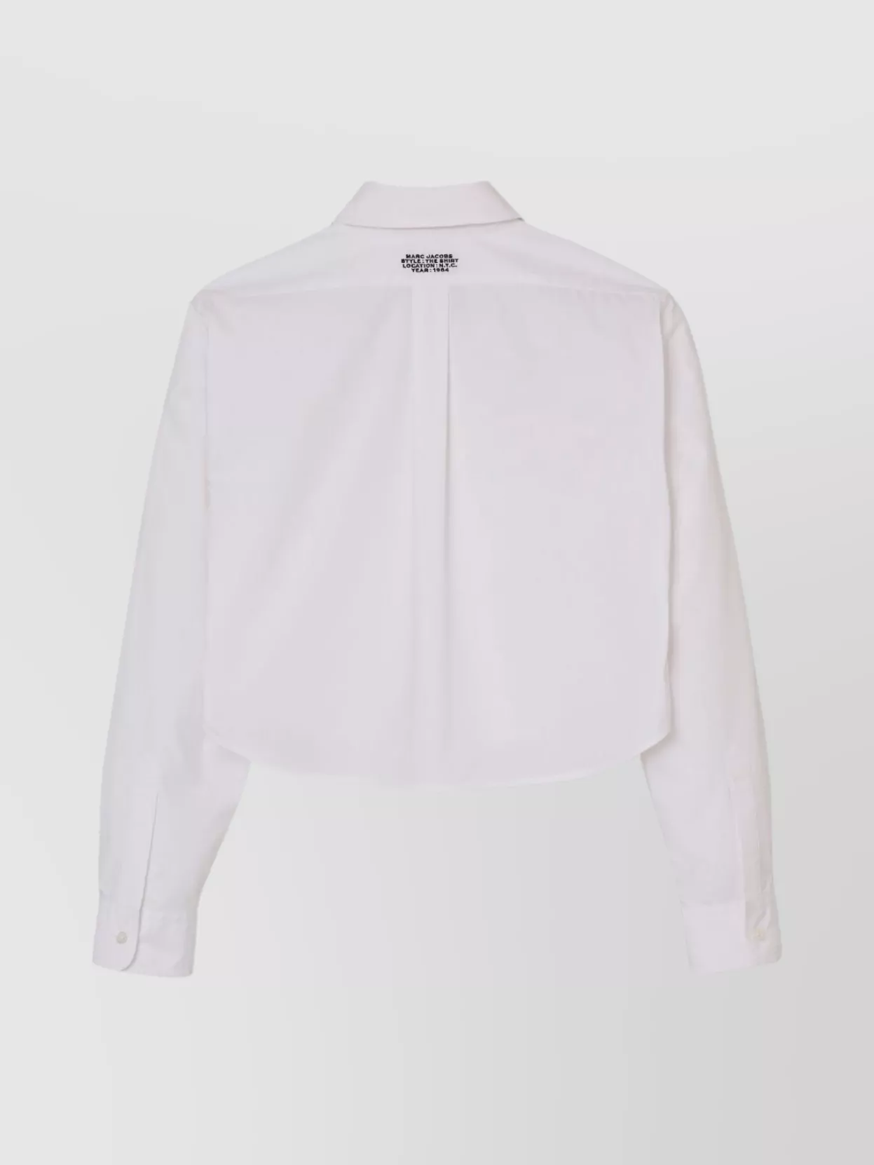 Marc Jacobs Womens The Cropped Text-embroidery Cotton Shirt White