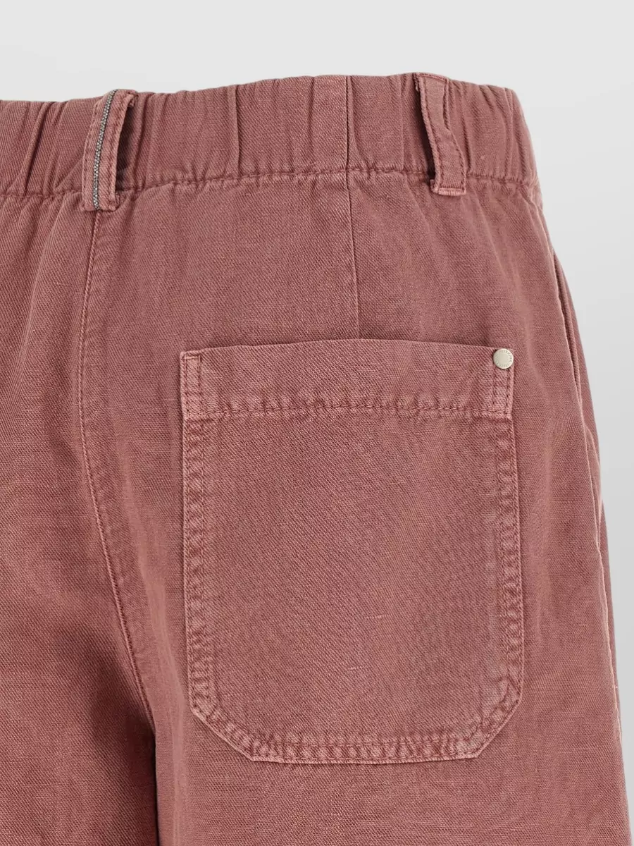 Brunello Cucinelli Cotton Linen Wide-Leg Cropped Shorts
