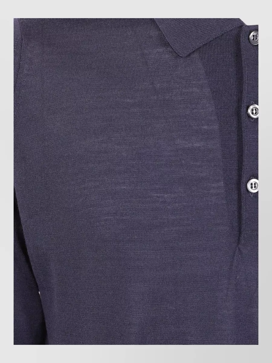 John Smedley merino wool long sleeve polo shirt
