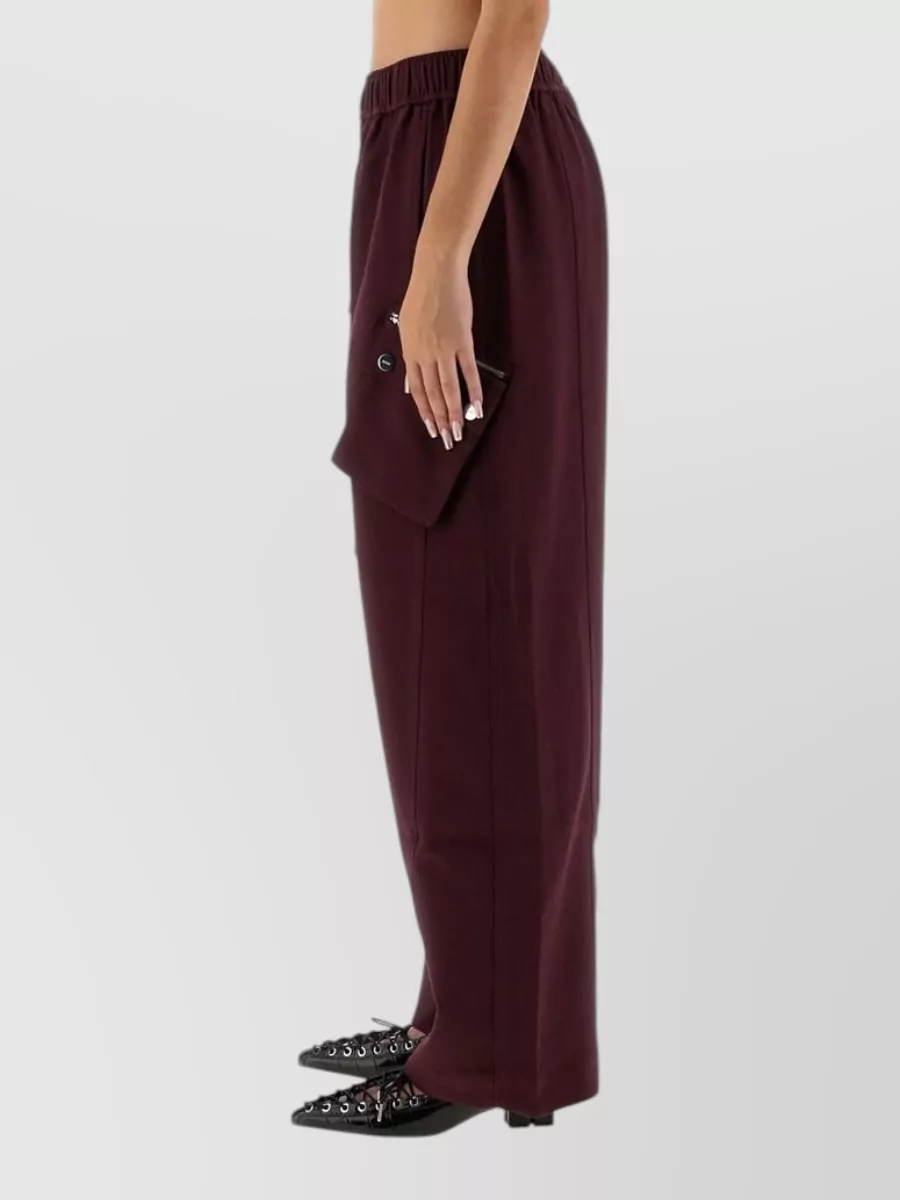 Ganni Twill Wide-Leg Trousers