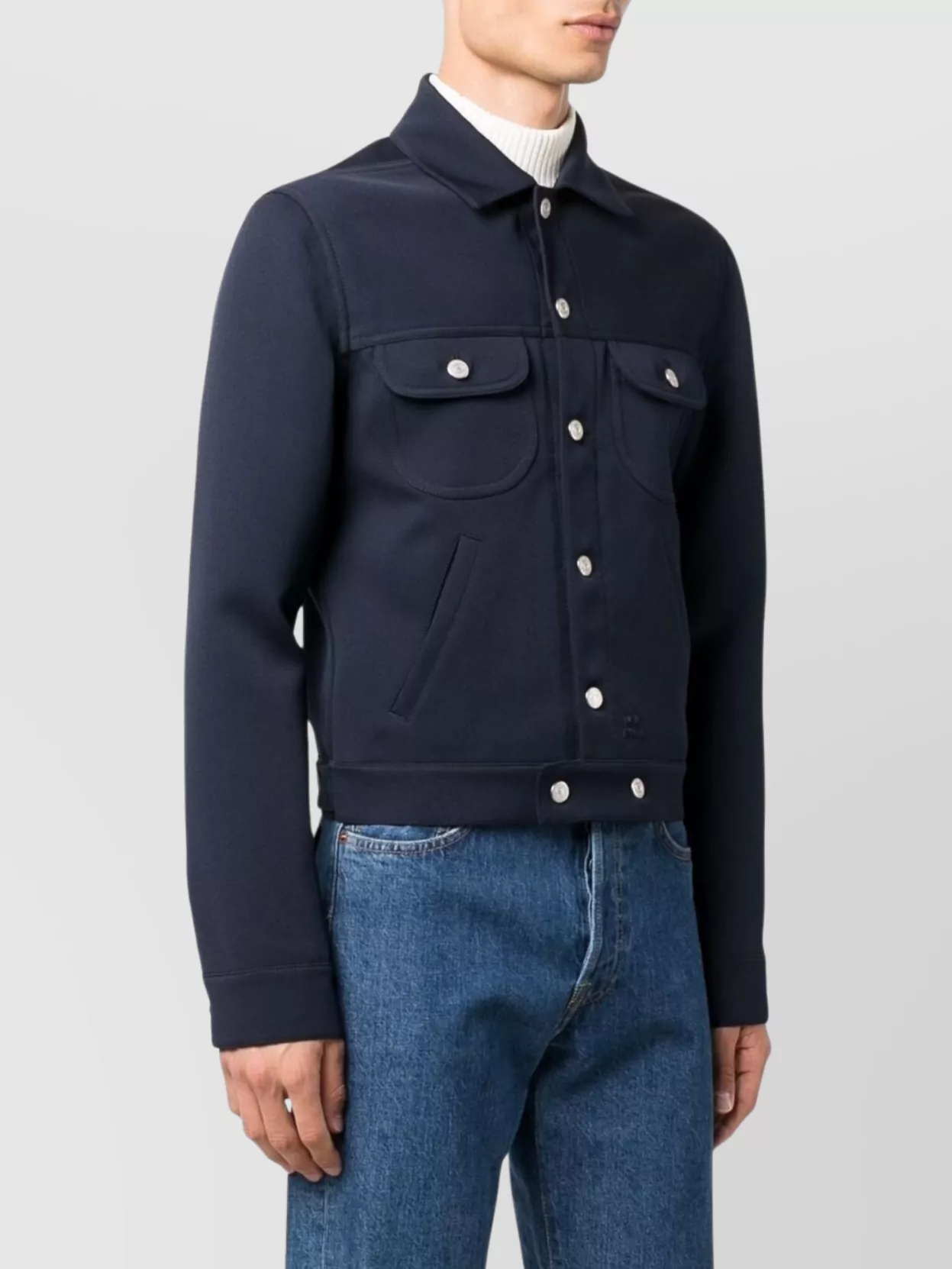 Courrèges Chest Pockets Long Sleeves Point Collar