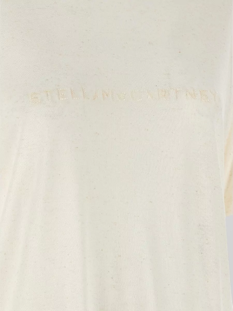 Stella Mccartney Beaded Embroidery Crew Neck Short Sleeve T-Shirt
