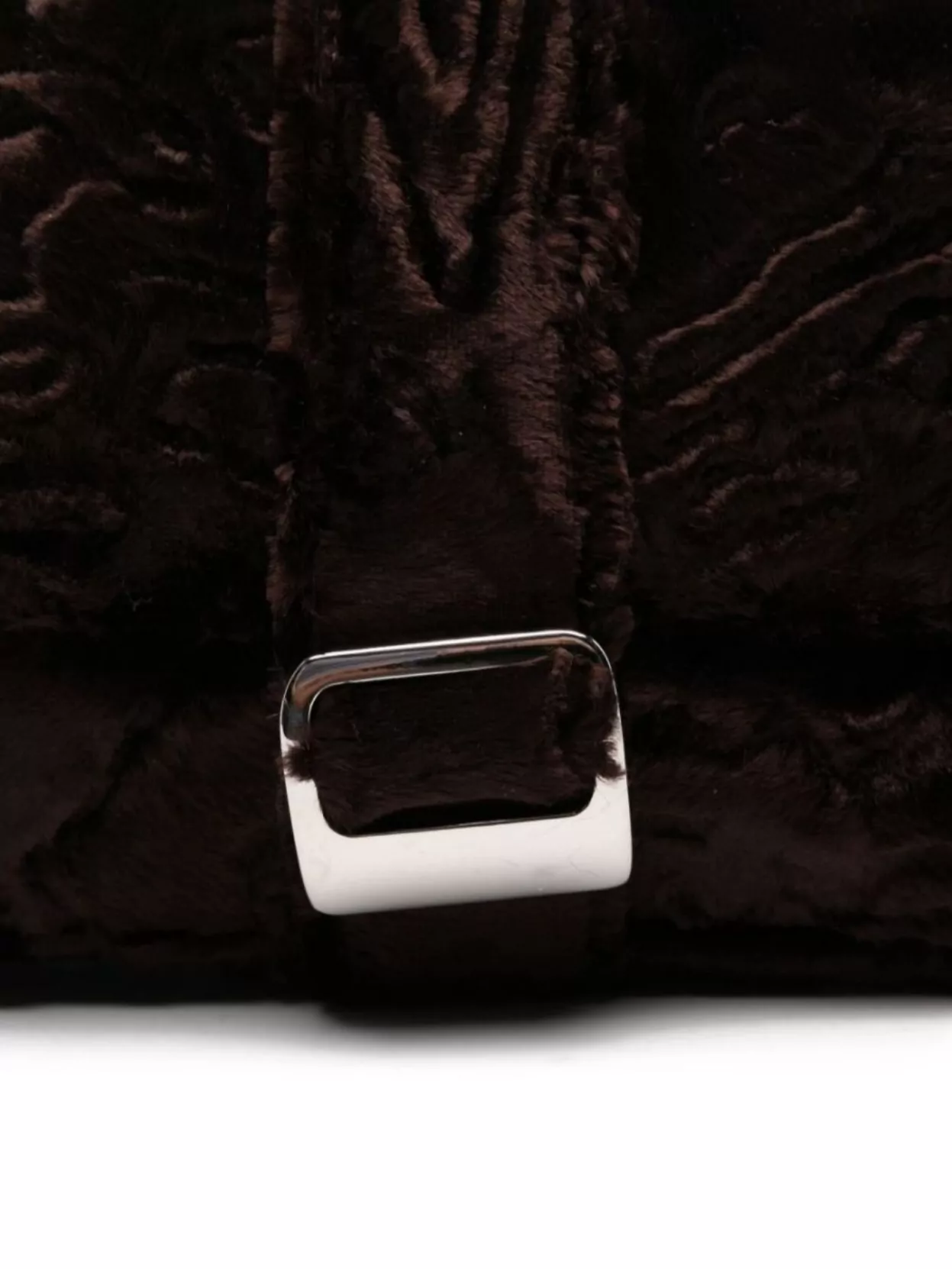 La Milanesa Textured Fur Rectangle Shoulder Bag